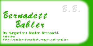 bernadett babler business card